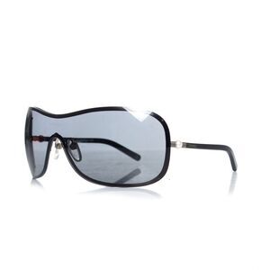 Chanel black shield sunglasses with pearl